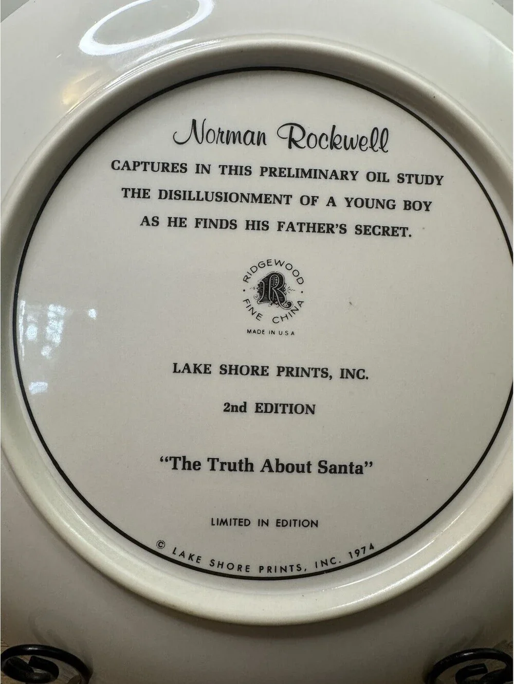 Norman Rockwell Porcelain Collector Plate The Truth About Santa 2nd Edition